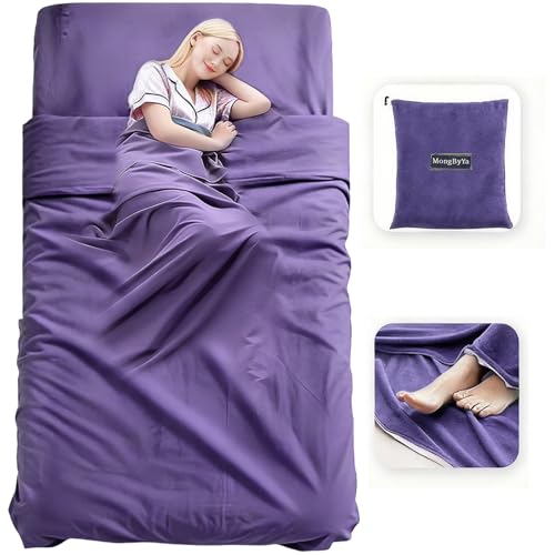 Sleeping Bag Liner, 3 Sizes Compact Travel Sheets for Hotel & Hostel, Adult Sleep Sack for Camping Backpacking, Comfy Breathable & Easy Care, 4 Seasons - color: Grey Blue, size: 82.7'' X 45.3''