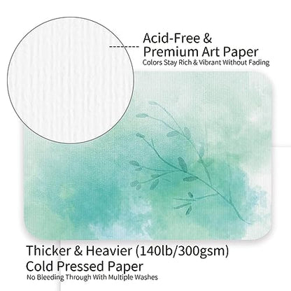 Funto Blank Watercolor Paper Postcards, 50 Cards, 4x6, 140lb/300gsm, Acid-Free Heavyweight Art Paper for Thank You Notes & Greeting Cards - style: 4x6 Postcards