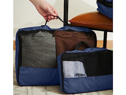 Covermates Packing Cube Set for Travel & Luggage Organization – Premium Suitcase Organizer Bags with Mesh Window & Carrying Handles – Lightweight Compression Cubes for Clothes & Essentials, Blue