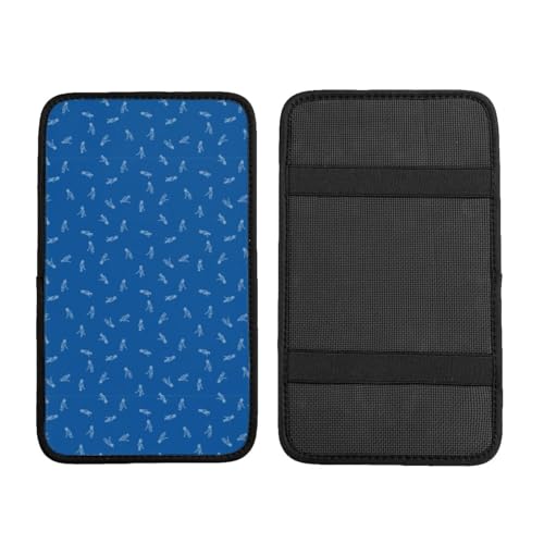 Non-Slip Center Console Cover for Cars, Blue Background, Universal Armrest Pad Cushion, Protects Against Wear, Scratches and Spills - color: Picture (612)