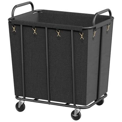 HOOBRO 106 Gal (400 L) Laundry Hamper with Lockable Wheels, Heavy Duty Rolling Laundry Cart, Laundry Sorter with Removable Bag, Laundry Basket Organizer, Waterproof Oxford Cloth, Black BB20XY01