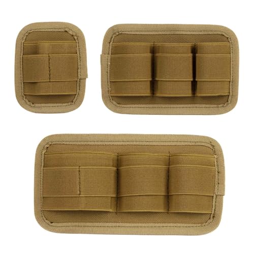 3 Piece EDC Elastic Bag Insert Pouch Panel Hook Backed Accessories Holder, Tactical Backpack Insert Modular Organizers and Storage Pouch - color: Tan