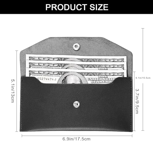 Pu Leather Cash Envelope Wallet - Reusable Cash Stuffing Wallet for Men and Women -Black - color: black