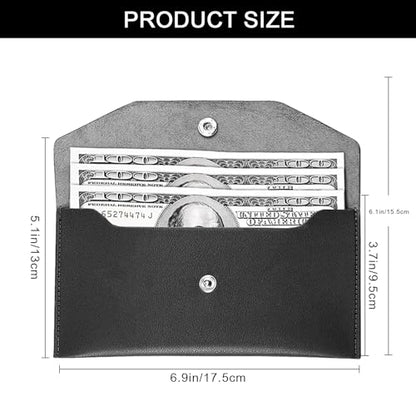 Pu Leather Cash Envelope Wallet - Reusable Cash Stuffing Wallet for Men and Women -Black - color: black