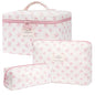honitty Makeup Bag,Quilted Cosmetic Bags,Large Floral Make Up Organize bag,Makeup Bag Set for Women,Flower Travel Toiletry Bag - color: Bow-2