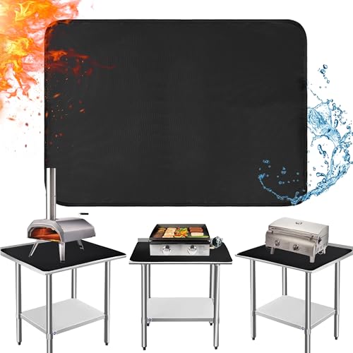 24x36in Heat Resistant Grill Mats for Outdoor Grill to Protect Your Prep Table and Outdoor Grill Table - Fire Proof & Water Proof & Oil Proof BBQ Mat - Black (1mm) - color: Black, size: 24x36x0.04in