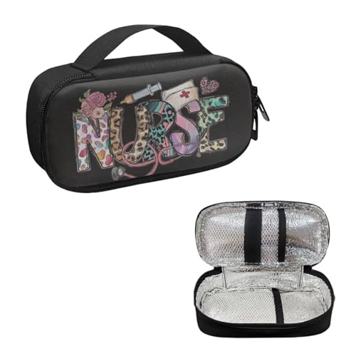 Leopard Print Insulin Cooler Travel Case for Insulin Pen Cooling Case Portable Medication Insulated Diabetic Carrying Pack for Insulin Pen Glucose Meter and Diabetic Supplies - color: Leopard Print Nurse