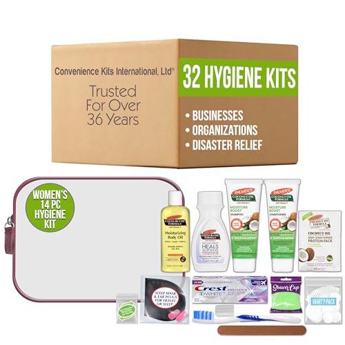 Convenience Kits International Women's 15-Piece Palmer's Travel Skin Care Kit with Hair, Face & Body Travel-Size Products, 32 Count Bulk Case - size: 32 Kits