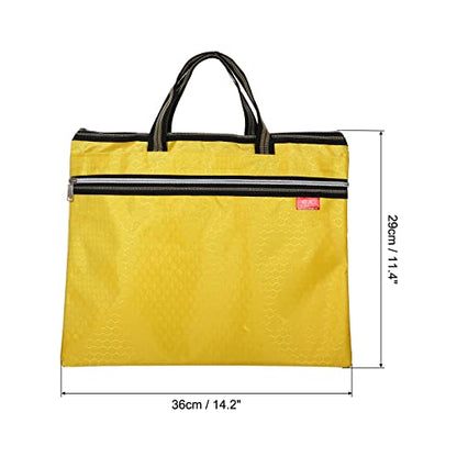 PATIKIL Waterproof Zipper File Bag, Documents Books Tools Storage Zip Pouch for Office Travel, Yellow - color: Yellow