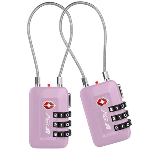 TSA Accepted Luggage Travel Lock, Set-Your-Own Combination Lock for School Gym Locker, Luggage Suitcase Baggage Locks, Filing Cabinets, Toolbox, Case (Purple, 2 Pack) - color: Purple, size: 2 Pack