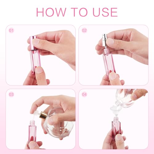 YOCASII Glass Travel Perfume Bottle Refillable, 10ml Perfume Bottles, Pocket Perfume Spray Bottle Atomizer, 4PCS Refillable Perfume Bottle for Travel - color: Color-A