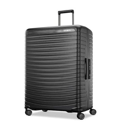 Samsonite Framelock Max Hardside Luggage with Spinner Wheels, Lightweight zipper-less (Asphalt Black, Large Spinner) - color: Black, size: Large Spinner