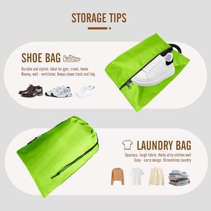 8 Set Compression Packing Cubes for Travel, Expandable Luggage Organizer with Shoe Bag & Laundry Bag - Lightweight Suitcase & Backpack Travel Essentials (Green) - color: Green