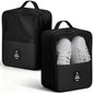 2 PCS Shoes Bags for Travel, Shoe Packing Cubes Holds 2 Pair of Slippers and 1 Pair of Sneakers Waterproof for Toiletries Visible Travel Luggage with Trolley Sleeve for Sport and Travel-Black