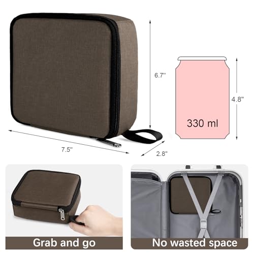 Bukere Travel Sunglasses Organizer Case, Adjustable Slot For Multiple Pairs, Portable Eyeglasses Storage Box for Men Women - color: Coffee, style: 4 Slots