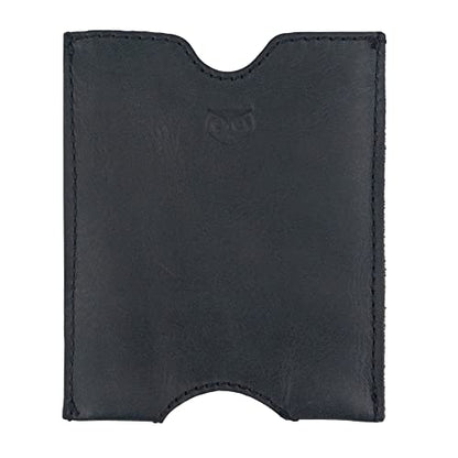 Hide & Drink, Travel Passport Pocket Sleeve Handmade from Full Grain Leather - Charcoal Black - color: Charcoal Black