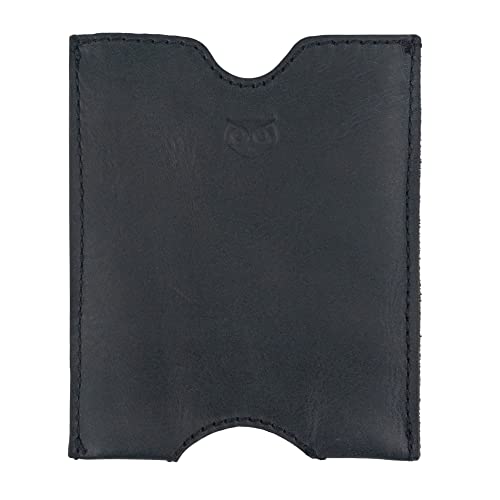 Hide & Drink, Travel Passport Pocket Sleeve Handmade from Full Grain Leather - Charcoal Black - color: Charcoal Black