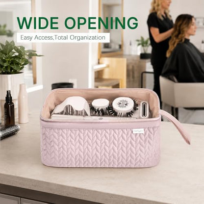 KarSyon Shark Flex Style Case for Dyson Airwrap Hair Dryer Brush Revlon Hair Tools Travel Bag Carrying Case Flat Curling Iron Organizer (Pink) - color: Pink