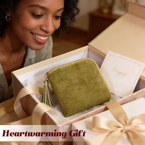 Small Travel Jewelry Case for Women, 6-Layer Velvet Organizer Pouch with Zipper, Anti-Scratch Portable Bag for Bracelets, Rings, Earrings & Necklaces (Olive Green) - color: Olive Green