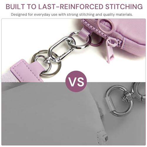 Keychain Wallet for Women Mini Zip Card Holder with ID Window Coin Purse Detachable Wristlet Small Wallets Light Purple - color: Light Purple