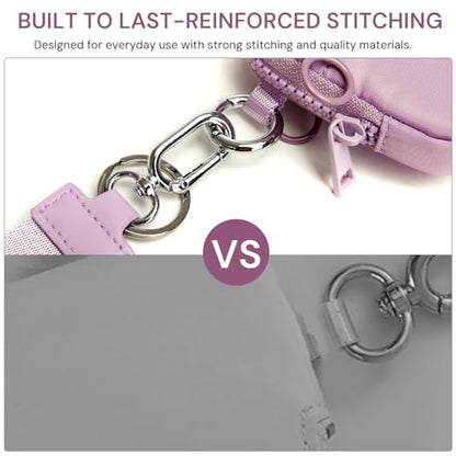 Keychain Wallet for Women Mini Zip Card Holder with ID Window Coin Purse Detachable Wristlet Small Wallets Light Purple - color: Light Purple