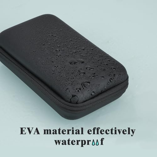 Zoyiancy Power Bank Case, Hard Cover Cable Storage Bag, Travel Shockproof Carrying Portable Eva Case for Power Cable Earbuds Power Bank - color: Black