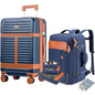Lumesner 5 Piece Luggage Sets with Travel Backpack, 20" Carry On Hardside Spinner Suitcases, TSA Lock, Durable PC (Blue, 5 piece set (20inch)) - color: Blue(20inch-5piece Set)