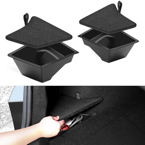 Trunk Organizer for 2024 2026 Tesla Model 3 Highland Accessories Rear Trunk Storage Bins Side Box with Lids for 2026 2025 Model 3 Interior Accessories TPE Material Waterproof Odorless 2 PCS - style: (New)Model 3 Highland