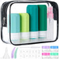 MODENGKONGJIAN 16 Pack Travel Bottles for Toiletries,TSA Approved Silicone Squeezable Travel Shampoo Bottles, 3oz Leak Proof Refillable Toiletry Cosmetic Containers (16PCS/Green) - color: 16PCS/Green