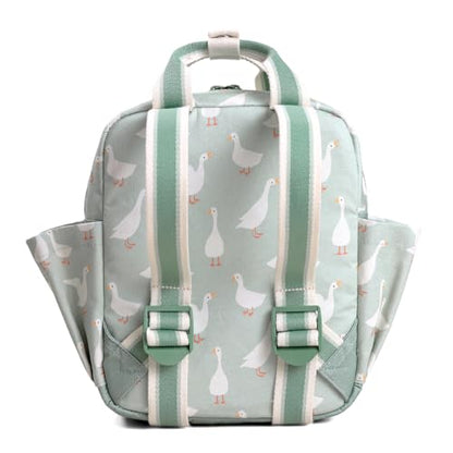 Itzy Ritzy Toddler Backpack - Daycare Bag - Features Adjustable Shoulder Straps, 2 Side Pockets & Spacious Interior with Wipeable Fabric Lining & Name Label, Goose - color: Goose