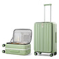 Hanke 24 Inch Checked Luggage PC Hard Shell luggage Top Opening Aluminum Frame Travel Luggage Suitcases with Wheels for Woman Men.(Bamboo Green) - color: Bamboo Green, size: 24 Inch