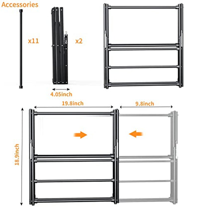 Clothes Drying Rack Household Indoor, Foldable Drying Rack Clothing for Laundry - 40" x 28.8" x 14.2", Space Saving Indoor, Black-1pack - color: Black