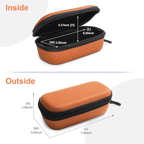 Bukere Double Eyeglasses Case with Adjustable Slots, EVA Hard-shell Travel Dual Glasses Sunglasses Organizer for Men Women - color: Orange