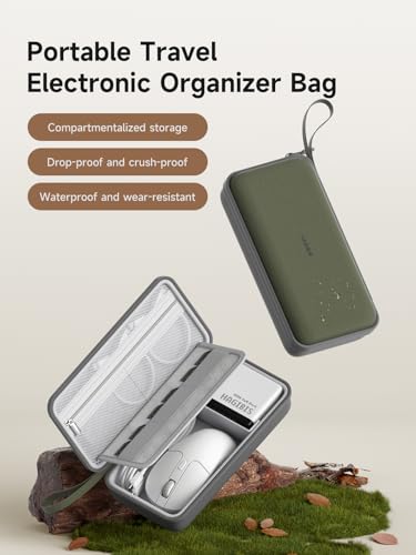 Hagibis Electronics Organizer Travel Case Cable Organizer Bag Pouch Portable Waterproof Carry Case for Cable, Charger,Power Bank, SD Card, Mouse, USB Flash Disk (DPB03 Green)