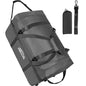 120L Foldable Rolling Duffel Bag with 3 Wheels And Handle, 30 inch Large Travel Duffle Bag for Travel, Camping, Outdoors - color: Grey