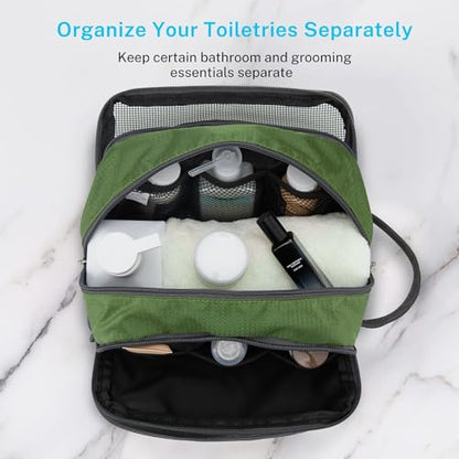 Gonex Travel Toiletry Bag Nylon, Shaving Bag Toiletry Organizer Olive Green - color: Olive Green
