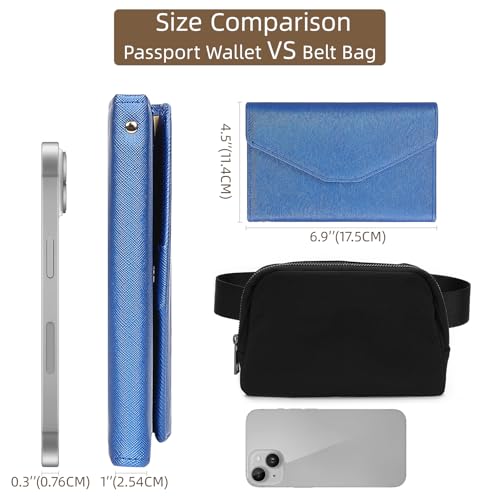 ZOPPEN Mulit-purpose Rfid Blocking Passport Holder Travel Wallet (Ver.4) Passport and Vaccine Card Holder ComboTri-fold Document Organizer Travel Essentials - color: #31 Honolulu Blue