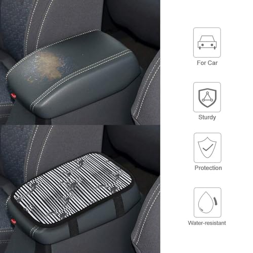 Neoprene Armrest Pad Cover Black and White American Flag Hunting Deer, Car Center Console Cover, Universal Waterproof Accessories for Most Vehicle, SUV - color: Picture (77)