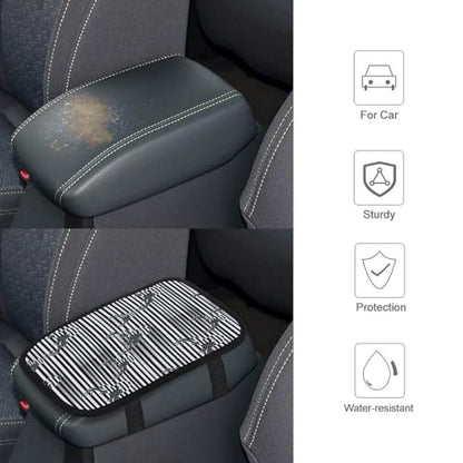 Neoprene Armrest Pad Cover Black and White American Flag Hunting Deer, Car Center Console Cover, Universal Waterproof Accessories for Most Vehicle, SUV - color: Picture (77)