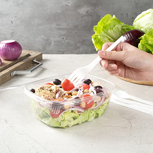 Restaurantware Thermo Tek 32 Ounce Deli Food Containers 100 Anti-Fog Hinged Lid Containers - Freezable Rectangle Clear Plastic To Go Food Containers Disposable - size: 32 oz