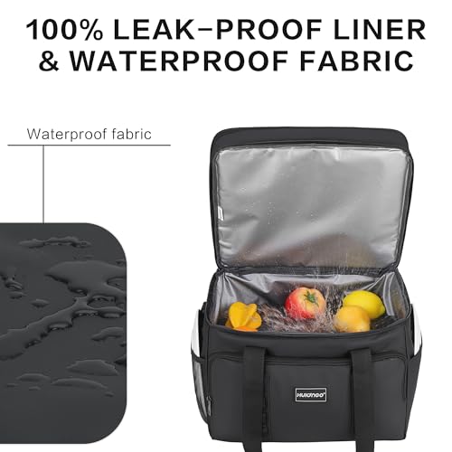 Hulongo Insulated Soft Cooler Bag, Large Ice Coolers Soft Sided Ice Chest for Beach, Collapsible and Portable - color: black (60 CAN Xlarge)