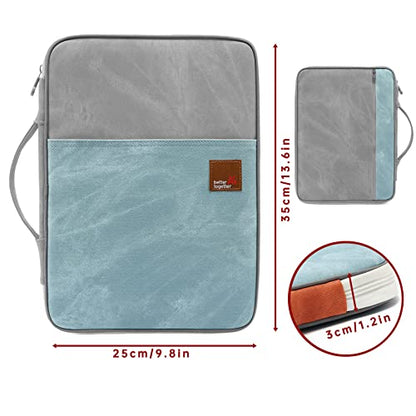 Document A4 Bag Case Waterproof Organizer Portfolio Office Travel Zipper Multi-Function Pouch - color: Blue Grey