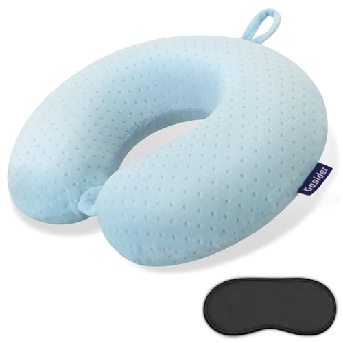 Travel Neck Pillow Memory Foam Pillow Support Pillow U Shape Compact & Lightweight Neck Pillow for Sleeping Travel for Plane, Car, Home, Office Camping Light Blue - color: Light Blue