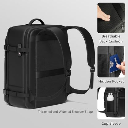 SUOCO Travel Vacuum Backpack with Portable Electric Pump, 45L Carry On Compression Seal Travel Backpack with Vacuum System, Traveling Packing Luggage Suitcase, White - color: White