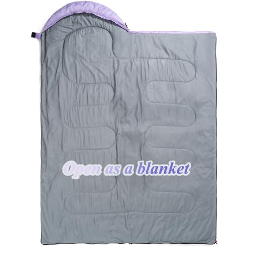 Sleeping Bag - 3 Seasons for Adults Kids Boys Girls Camping Hiking - Warm Cold Weather Lightweight Portable with Compression Bag for Backpacking in Spring, Summer, Fall and Winter - color: 3 lbs-Purple