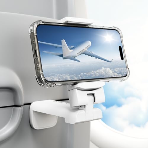 Klearlook Universal Flight Phone Holder, White, Foldable, 360 Rotation, Compatible with 4.7-6.9 Inch Phones - color: Pure White
