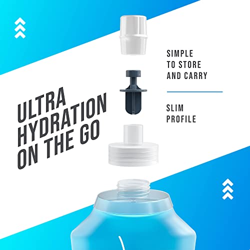 Flexible Running Bottle - Two Pack: 8.5oz, Foldable, BPA/PVC Free, Perfect for Hydration Pack, Running Vest - Ideal for Jogging, Hiking & Travel