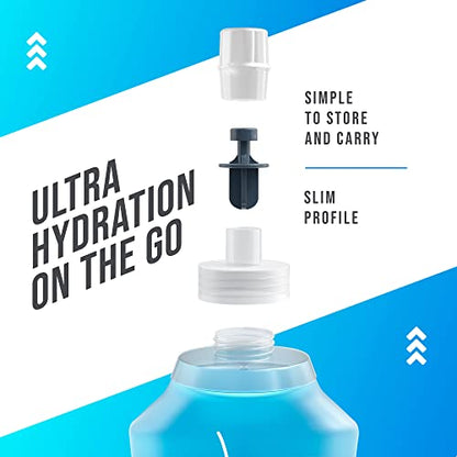 Flexible Running Bottle - Two Pack: 8.5oz, Foldable, BPA/PVC Free, Perfect for Hydration Pack, Running Vest - Ideal for Jogging, Hiking & Travel