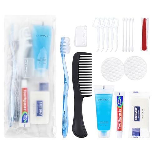 Basic Toiletry Kits, Individually Packed, Personal Hygiene Kit Bulk Homeless Care Package Supplies Travel Size Toiletry Kit for Men Women Charity Reusable Toiletry Bag (Pack of 5) - size: Pack of 5