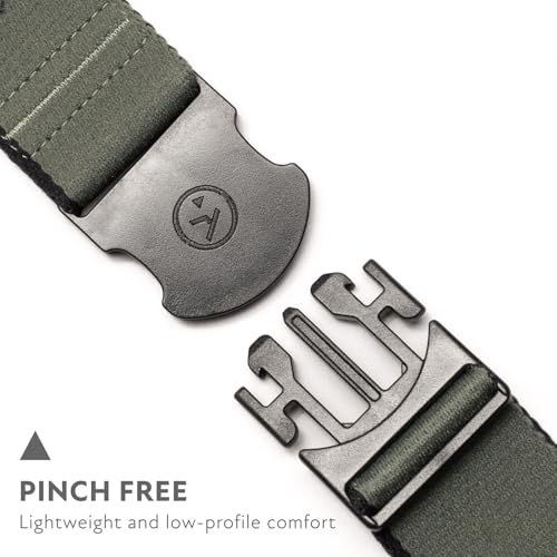 Arcade The Original Unisex Adventure Belt, Heavy Duty Elastic Webbing, Non-Metal Travel Friendly Buckle - color: Blackwood - Ivy Green